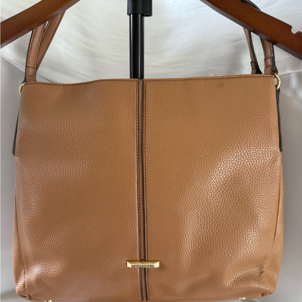 Anne Klein Tan Leather Shoulder Bag